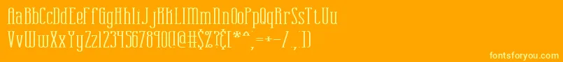 combustw Font – Yellow Fonts on Orange Background