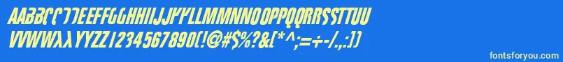 フォントFightt3 – 黄色の文字、青い背景