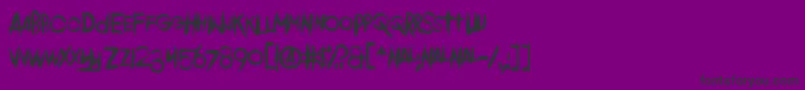フォントComeback Of The Damned – 紫の背景に黒い文字