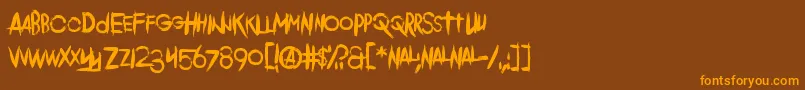Шрифт Comeback Of The Damned – оранжевые шрифты на коричневом фоне