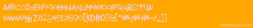 Comeback Of The Damned Font – Pink Fonts on Orange Background