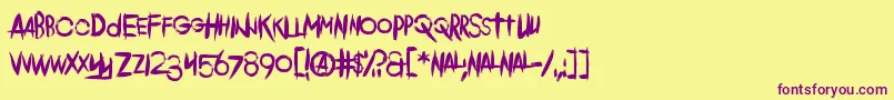 Comeback Of The Damned Font – Purple Fonts on Yellow Background