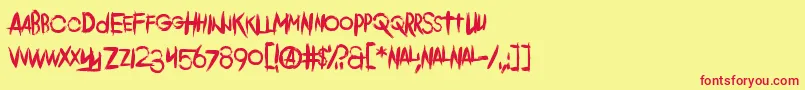 Comeback Of The Damned Font – Red Fonts on Yellow Background