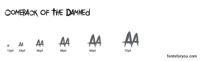 Comeback Of The Damned Font Sizes