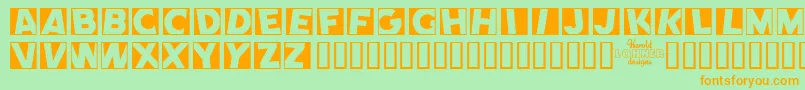 COMEN    Font – Orange Fonts on Green Background