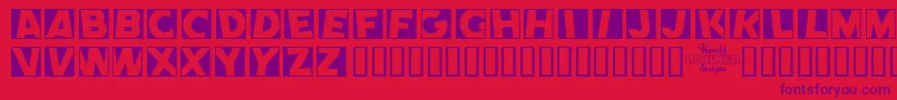 COMEN    Font – Purple Fonts on Red Background