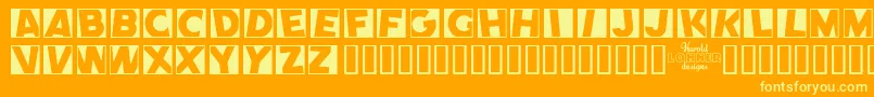 COMEN    Font – Yellow Fonts on Orange Background