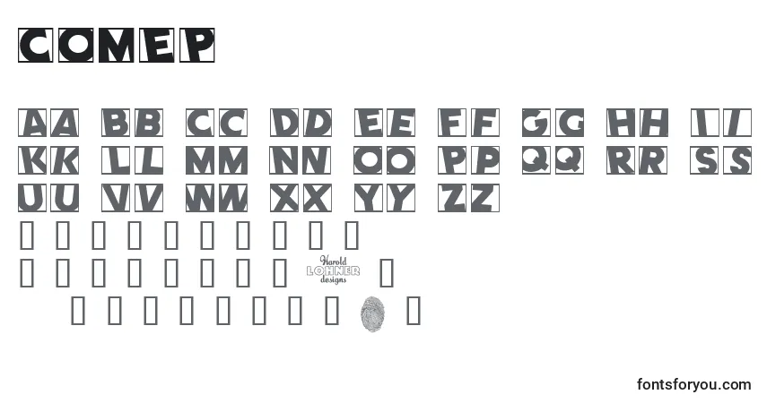 Schriftart COMEP    (123784) – Alphabet, Zahlen, spezielle Symbole