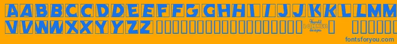 COMEP    Font – Blue Fonts on Orange Background
