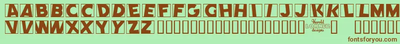 COMEP    Font – Brown Fonts on Green Background