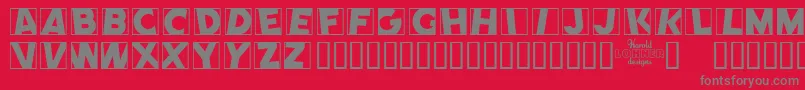 COMEP    Font – Gray Fonts on Red Background