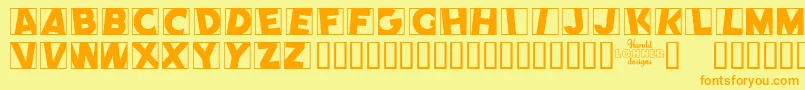 COMEP    Font – Orange Fonts on Yellow Background