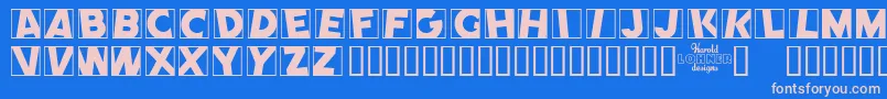 COMEP    Font – Pink Fonts on Blue Background