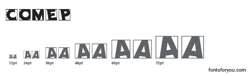 Размеры шрифта COMEP    (123784)