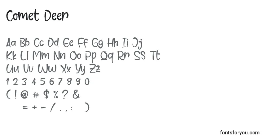 Schriftart Comet Deer (123786) – Alphabet, Zahlen, spezielle Symbole