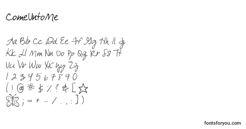 Schriftart ComeUntoMe (123787) – Alphabet, Zahlen, spezielle Symbole