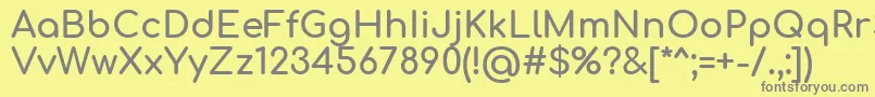 Comfortaa Bold-Schriftart – Graue Schriften auf gelbem Hintergrund