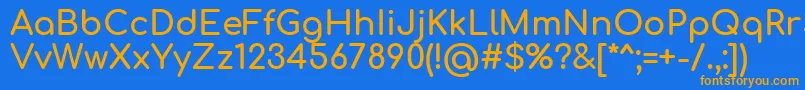 Comfortaa Bold Font – Orange Fonts on Blue Background