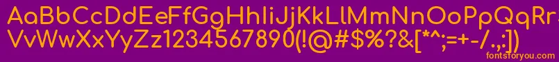 Comfortaa Bold-Schriftart – Orangefarbene Schriften auf violettem Hintergrund