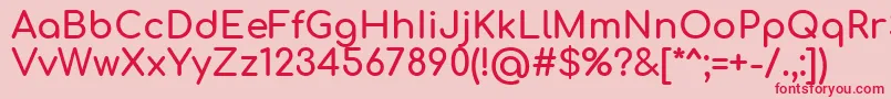 Comfortaa Bold-Schriftart – Rote Schriften auf rosa Hintergrund