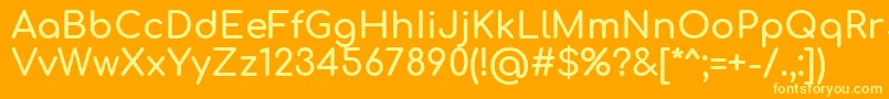 Comfortaa Bold-Schriftart – Gelbe Schriften auf orangefarbenem Hintergrund