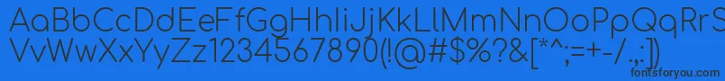Comfortaa Light Font – Black Fonts on Blue Background