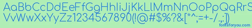Comfortaa Light Font – Blue Fonts on Green Background