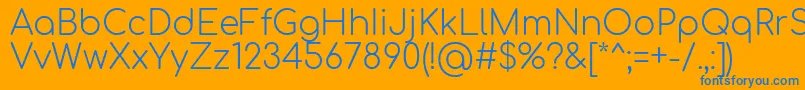 Comfortaa Light Font – Blue Fonts on Orange Background