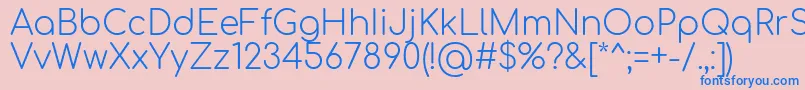 Comfortaa Light Font – Blue Fonts on Pink Background