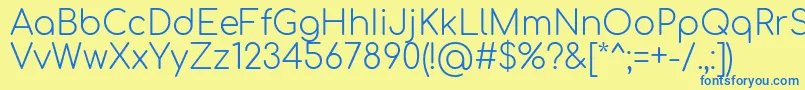 Comfortaa Light Font – Blue Fonts on Yellow Background