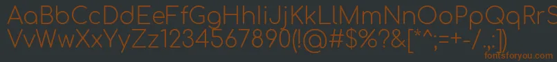 Comfortaa Light Font – Brown Fonts on Black Background