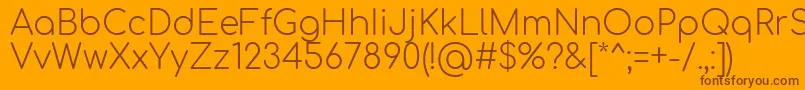 Comfortaa Light Font – Brown Fonts on Orange Background