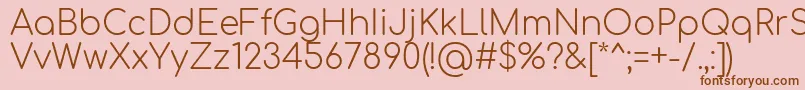 Comfortaa Light Font – Brown Fonts on Pink Background