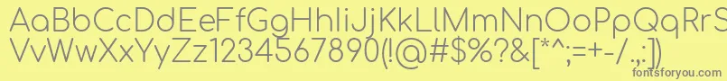 Comfortaa Light Font – Gray Fonts on Yellow Background