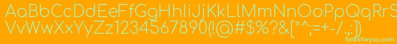 Comfortaa Light Font – Green Fonts on Orange Background