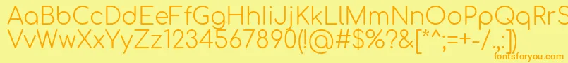 Comfortaa Light Font – Orange Fonts on Yellow Background