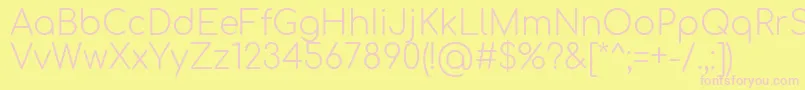 Comfortaa Light Font – Pink Fonts on Yellow Background