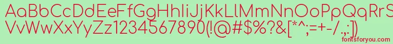Comfortaa Light Font – Red Fonts on Green Background