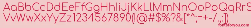 Comfortaa Light Font – Red Fonts on Pink Background