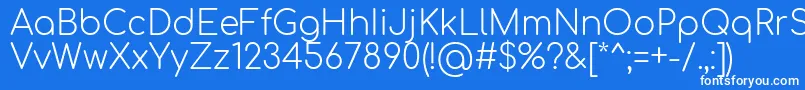 Comfortaa Light Font – White Fonts on Blue Background