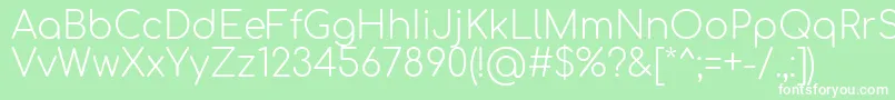 Comfortaa Light Font – White Fonts on Green Background