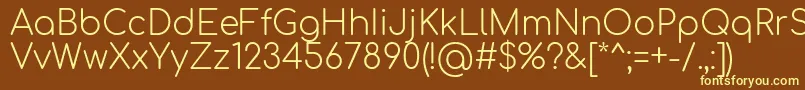 Comfortaa Light Font – Yellow Fonts on Brown Background