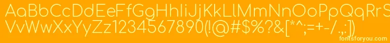 Comfortaa Light Font – Yellow Fonts on Orange Background