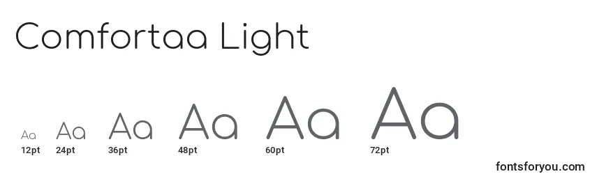 Größen der Schriftart Comfortaa Light