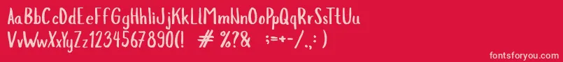 フォントSlopes – 赤い背景にピンクのフォント