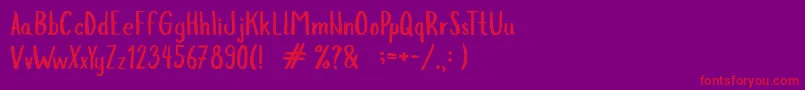 Slopes Font – Red Fonts on Purple Background