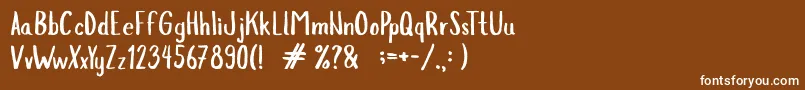 Slopes-Schriftart – Weiße Schriften auf braunem Hintergrund