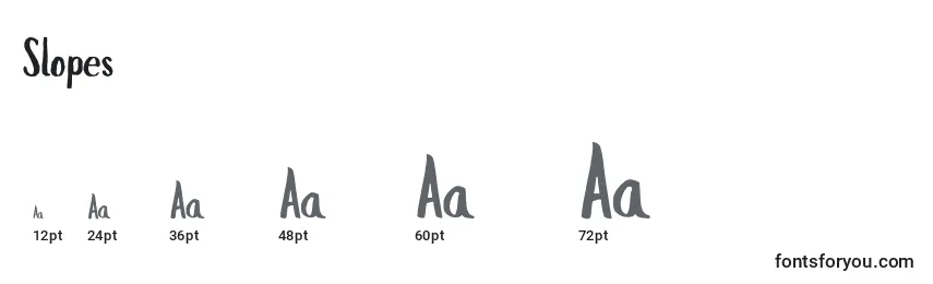 Slopes Font Sizes