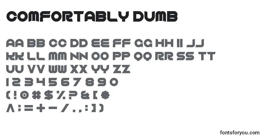 Шрифт Comfortably Dumb – алфавит, цифры, специальные символы