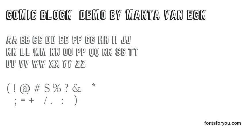 A fonte Comic Block  DEMO by Marta van Eck – alfabeto, números, caracteres especiais